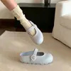 Sandálias Mary Jane Femininas para Uso Externo, Slip-On, Meia-Chinelo, Respiráveis, Confortáveis, com Solado Macio, para o Verão, com Suporte de Arco, Sapatos Versáteis