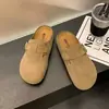 Mules retro de plataforma cerrada para mujer, nuevo estilo primavera y otoño 2026, fáciles de poner, suela suave, versátiles zapatos tipo Birkenstock