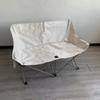 Silla doble de luna para exteriores tela Oxford acero al carbono silla plegable ultraligera respaldo negro silla de patio silla de playa venta al por mayor