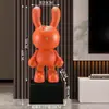 Ornamento de Coelho Grande de Couro Sintético Tendência Popular de Chão para Sala de Estar Decoração de Sofá Gabinete de TV Transmissão ao Vivo