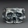 Anel de Caveira Texturizado Estilo Vintage Europeu e Americano, Estilo Escuro, Personalidade Hardcore, Anel Masculino Tendência em Aço Inoxidável