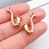 Kc Oro Retro Notas Musicales Música Guitarra Instrumento Pulsera DIY Llavero Pendientes Colgante Pulsera Joyería Accesorios