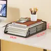 Caja de Almacenamiento de Escritorio Estante de Almacenamiento de Archivos Metálico Apilable Archivo de Documentos Organización Estación de Trabajo Suministros de Oficina Estante de Almacenamiento