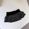 Verano Y2K Estilo Japonés y Coreano Dulce Nicho Moda Versátil Minifalda Sexy Elegante Rayas Bloque de Color Falda Corta de Línea A
