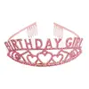 Rhinestone Europeo y Americano REINA DE CUMPLEAÑOS NIÑA Princesa Amor Corona de CUMPLEAÑOS banda para el hombro suministros para fiestas