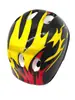 Capacete Desenho de Chama Seis Furos Infantil para Patins Protetor Capacete para Patinete Skate Anti-Queda Bicicleta de Equilíbrio