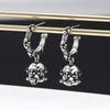 Aretes de Plata Esterlina s925 al por Mayor para Hombres y Mujeres Cruz Campana Plata Tailandesa Retro Envejecida Rock Aretes Distintivos