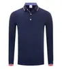 Camisa Polo de Algodón y Seda 200g de Manga Larga con Cuello Solapa para Hombres y Mujeres, Ropa de Trabajo, Ropa para Grupos, Logo Bordado Imprimible