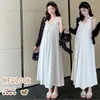 Vestido de Maternidad Elegante de Tres Dimensiones Florales Estilo Coreano de Verano Tallas Grandes + Ropa de Protección Solar Conjunto de Maternidad
