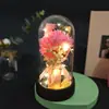 Rosa flor artificial flor de jabón Día de San Valentín luz nocturna regalo creativo adorno ramo pequeño pantalla de lámpara regalo para amante