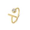 Anillo de plata de ley 925 con diseño de nicho, circonita asimétrica simple y elegante, combinable con todo.