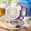 Câmera Infantil de Desenho Animado Pendurada no Pescoço Mini Ventilador Recarregável de Mesa Vento de Três Velocidades Ventilador Elétrico USB Presente Transfronteiriço