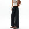 Pantalones de Lino Altos Largos para Hombre Verano Delgados de Seda Helada Casuales 115cm Pierna Ancha Pantalones Dagging Yamamoto