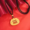 Colar Pingente Abacus Fechadura Ruyi Banhado a Ouro Estilo Antigo com Contas de Abacus, Joia Pingente Estilo Chinês Feminino, Origem Yiwu, Item Quente de Transmissão ao Vivo