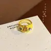 Anillo minimalista de resina con incrustaciones de diamantes transfronterizo europeo y americano, anillo de dedo índice de nicho de alta gama con un diseño fresco y único