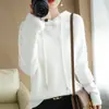 Nuevo suéter tejido, top verde de manga larga para mujer, sudadera transfronteriza, suéter con capucha para mujer, estilo otoño, con cordones, fresco y elegante, para adultos