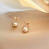 Pendientes de plata S925 con lazo de perlas y alfiler para mujer, nuevos y modernos pendientes de diamantes sencillos franceses de estilo Chanel.