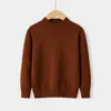 2026 Nuevo Suéter Suave de Punto de Color Sólido de Cuello Alto Corto Otoño e Invierno Europeo y Americano para Niños y Niñas, Ropa Interior de Punto