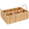 Cesta de Armazenamento Trançada de Jacinto d'Água Cesta de Armazenamento Azul para Papel Toalha Cesta de Armazenamento para Classificação