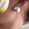 Pendientes Redondos de Bola Mate Cepillados en Metal para Mujer, Pendientes de Moda Estilo Commuter, Versátiles Clásicos Simples Estilo Celebridad de Internet