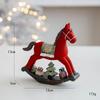 Resina Papá Noel Caballo Mecedor Casa Adornos de Escritorio Adornos de Ambiente Festivo para el Hogar Regalos de Navidad