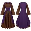 2025 Novo Vestido Medieval Europeu e Americano Feminino Manga Chifre Renda Renda Saia terno cos Vestido de Apresentação