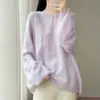 Outono/Inverno 2026 Novo Suéter de Lã Puro com Gola Redonda, Manga Longa, Jacquard Folha de Salgueiro, Casual
