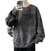 Suéter de cuello redondo para hombre 2025 Primavera Suelto Marca de Moda Camiseta de manga larga Sentido del diseño Top casual talla extra Suéter