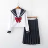 Uniforme JK blanco de dos piezas falda larga básica ortodoxa traje de marinero uniforme escolar de estudiante japonés estilo universitario traje de primavera y otoño para mujer