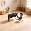 1:12 adornos de modelo de mueble miniatura para casa de muñecas, escena miniatura, mesa con cajón de tres compartimentos