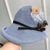 Libro Rojo Pequeño Celebridad de Internet Popular Estilo Hepburn Sombrero de Paja Plegable Rizado Sombrero de Paja Japonés Protector Solar Sombrero de Playa de Verano para Niños
