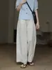 Pantalones adelgazantes de estilo japonés con cordón, pantalones anchos de algodón y lino para mujer, finos, holgados, casuales, versátiles, simples, de pierna recta, para primavera-verano