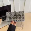 Bolsa de Noite Transfronteiriça Feminina 2026 Novo Estilo Atacado Corrente Tipo Strass Bolsa de Ombro Único Bolsa Transversal Tendência