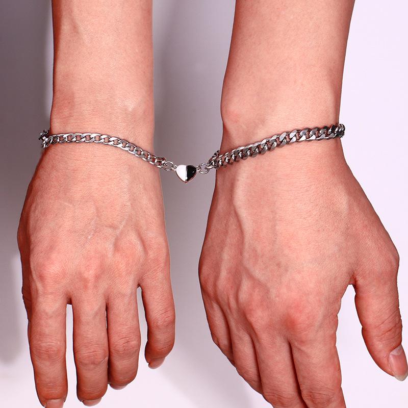 修3黑白桃不锈钢手链