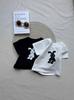 Tops Casuales de Manga Corta con Cuello Redondo Estilo Coreano Ins para Hombres y Mujeres Camiseta de Verano para Bebé Patrón de Conejo Blanco Grande Lindo Versátil t
