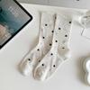 Meias Peludas Cinzas para Mulheres Finas Respiráveis Vazadas Algodão Puro Ponto Polar Meias de Comprimento Médio Enroláveis Meia de Ballet Primavera e Outono