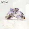 Wjia Pin Simple de Gama Alta de Ácido Acético Pin de Tiburón Patrón de Leopardo Pasador de Mariposa Accesorios para el Cabello Tocado Pin para la Cabeza de Mujer