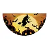 Transfronterizo Nuevo Producto Forma de Abanico Semicírculo 2025 Halloween Muerto Viviente Calabaza Bruja Fiesta Decoración Bandera Cortina de Puerta Cubierta de Puerta Ancho de Puerta