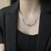 Collar de nudo de moda estilo punk acero de titanio no se decolora estilo frío temperamento todo lo combina cadena corta para la clavícula cadena para el cuello