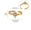 Pendientes de Estilo Coreano de Lujo Ligero y Gama Alta con Incrustaciones de Circonita Súper Brillante, Pendientes de Acero Inoxidable Chapado en Oro con Forma de Estrella de Ocho Puntas para Mujer, Venta al por Mayor desde el Fabricante