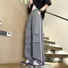 Pantalones Deportivos Finos de Secado Rápido para Hombre de Verano con Rayas Laterales, Estilo Paracaidista Casual, Pantalones Rectos de Pierna Ancha con Efecto Caído
