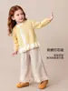 Ropa Infantil Amira 2026 Otoño Nuevos Pantalones de Pana de Pierna Ancha para Niñas Pantalones Casuales Suaves de Encaje para Niños