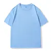 Camisa casual fina e moderna de verão, gola redonda, corte solto, fresca, de algodão, manga curta, para esportes ao ar livre, com estampa em inglês, atacado de fábrica