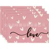 Mantel Individual del Día de San Valentín, Servilleta de Mesa Aislante al Calor, Mantel Rectangular Impermeable para el Hogar, Mantel Anti-quemaduras, Mantel Aislante al Calor, Transfronterizo