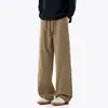 Calça esportiva casual de veludo cotelê 2026 versátil tie-dye nova calça de perna reta tendência outono masculina folgada longa