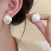 Pendientes elegantes de acero inoxidable con perlas cuadradas para mujer, accesorios para las orejas, ligeros, de lujo, de alta gama, para otoño e invierno