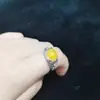 Anillo de Imitación de Jade Plateado para Mujer, Apertura de Rubí Verde, Anillo de Jade Retro Moderno, Regalo de Cumpleaños, Anillo de Ágata