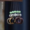 Novo estilo chinês sândalo anel fivela de telefone móvel cadeia de ébano jacarandá chaveiro masculino e feminino anti-perdido cordão de celular bolsa pendurado ornamentos