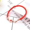 Pulseira Roman round dupla face acrílico preto vermelho corda vermelha aço titânio ano do porco presente de transferência joias de aço inoxidável atacado