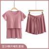 Conjunto de Roupas para Gestante Tamanho Plus Mercado Camiseta de Manga Curta Terno para Sair Primavera e Verão Tops Shorts Soltos Conjunto Verão